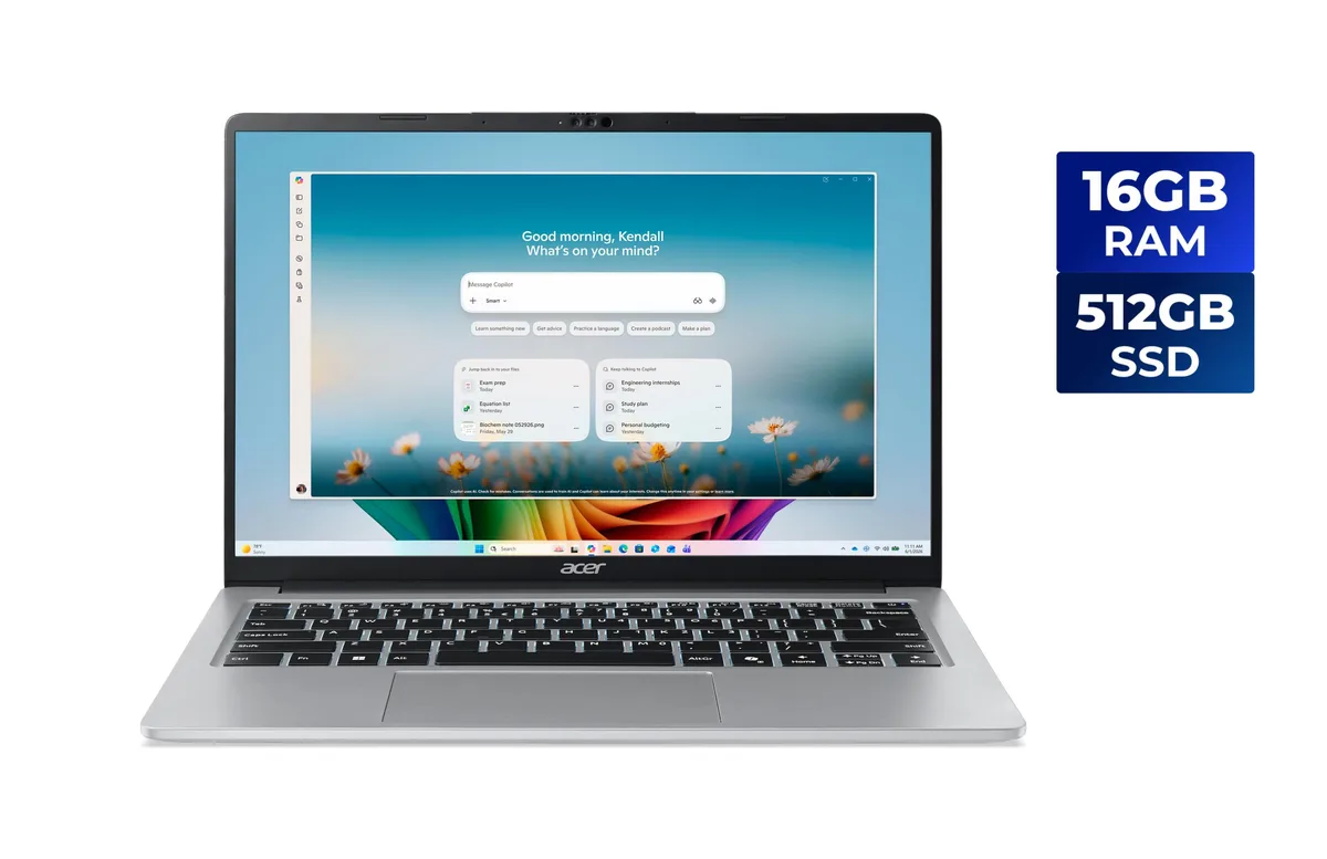 Acer America Acer America NX.DWNAA.001 Aspire 14.0" Snapdragon X X1-26-100 16GB 512GB — product photo