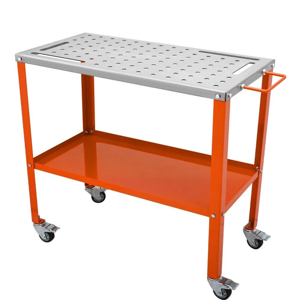 VEVOR VEVOR 36" x 18" Welding Table 1200lb 94 Holes 4 Slots Tool Tray Casters — product photo
