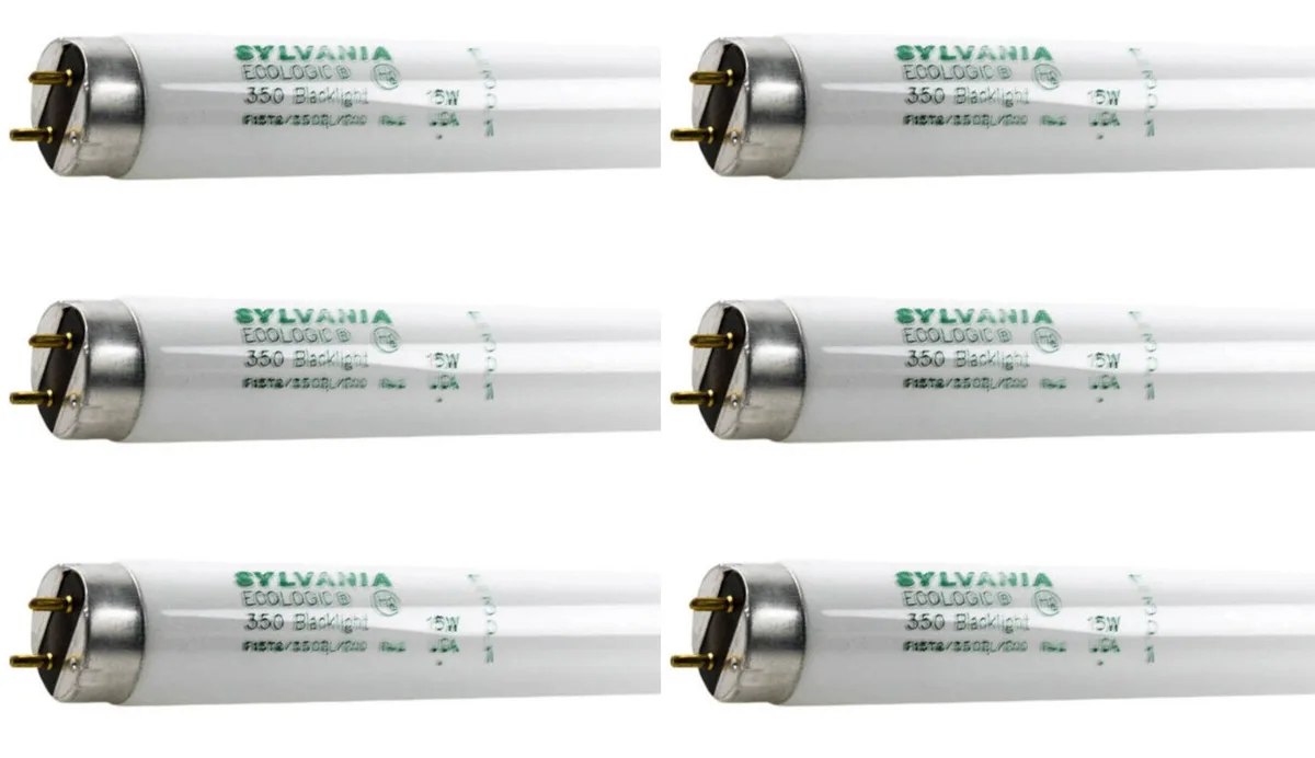 SYLVANIA SYLVANIA 21623 F15T8/350BL 15W 18in T8 Black Light Bulb 6 Pack — product photo