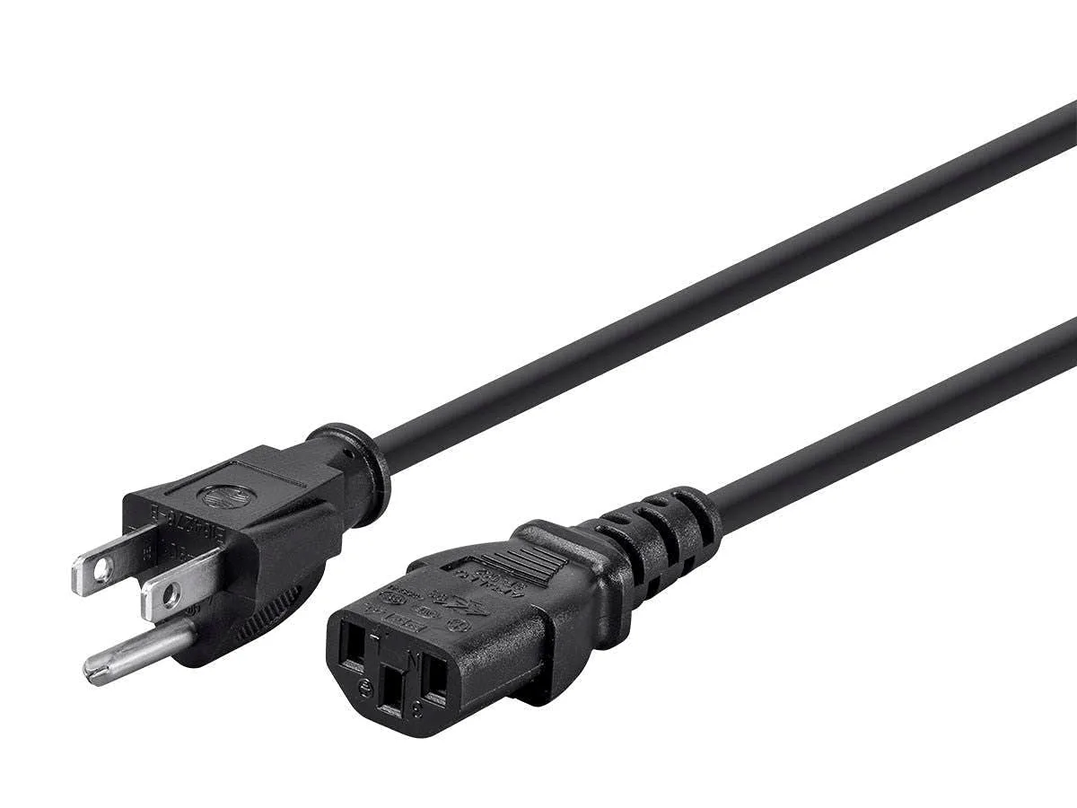  Monoprice 142055 Computer Power Cord NEMA 5-15P to IEC 60320 C13 18AWG 2ft Black — product photo