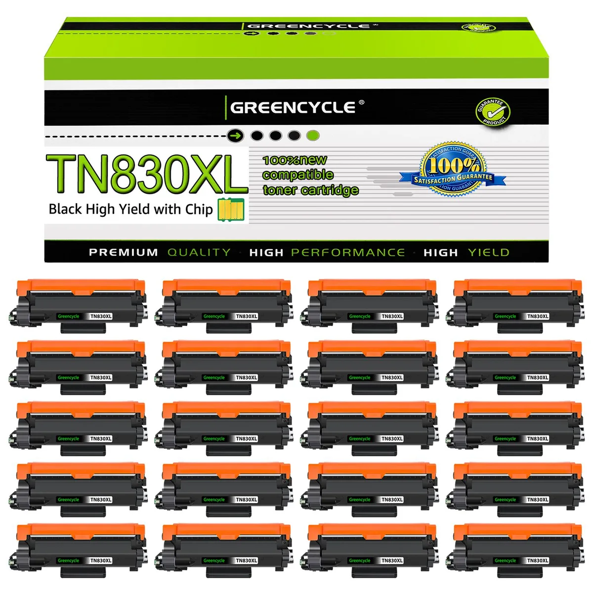 GREENCYCLE GREENCYCLE 20 Pack TN830XL Black Toner Cartridge — product photo