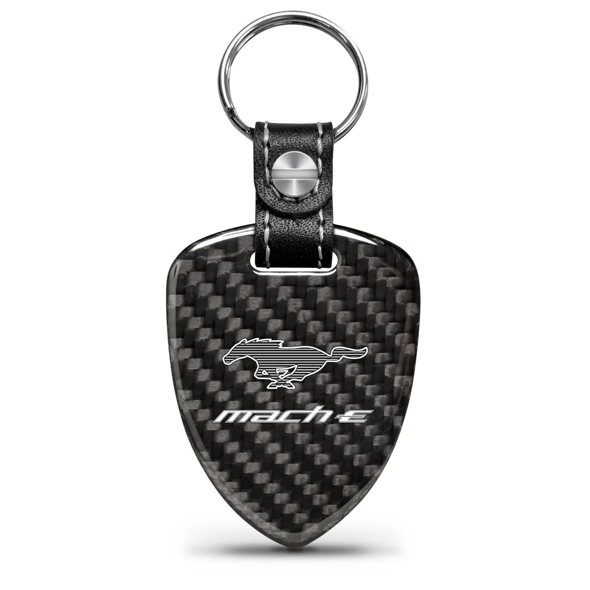 iPick Image, LLC iPick Image, LLC Ford Mustang Mach-E Black Shield-Style Carbon Fiber Key Chain — product photo