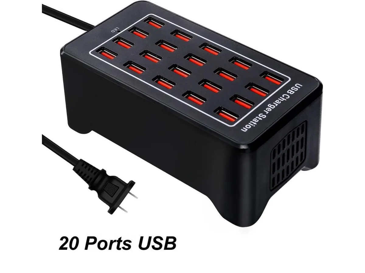 IXJYLCPC IXJYLCPC 20-Port 100W USB 3.0 Charging Station Black — product photo