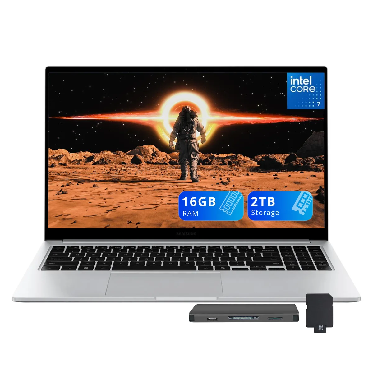 SAMSUNG SAMSUNG Galaxy Book4 15.6" FHD Business Laptop Intel Core 7 150U 16GB 1TB SSD + 1TB Docking Station Silver — product photo