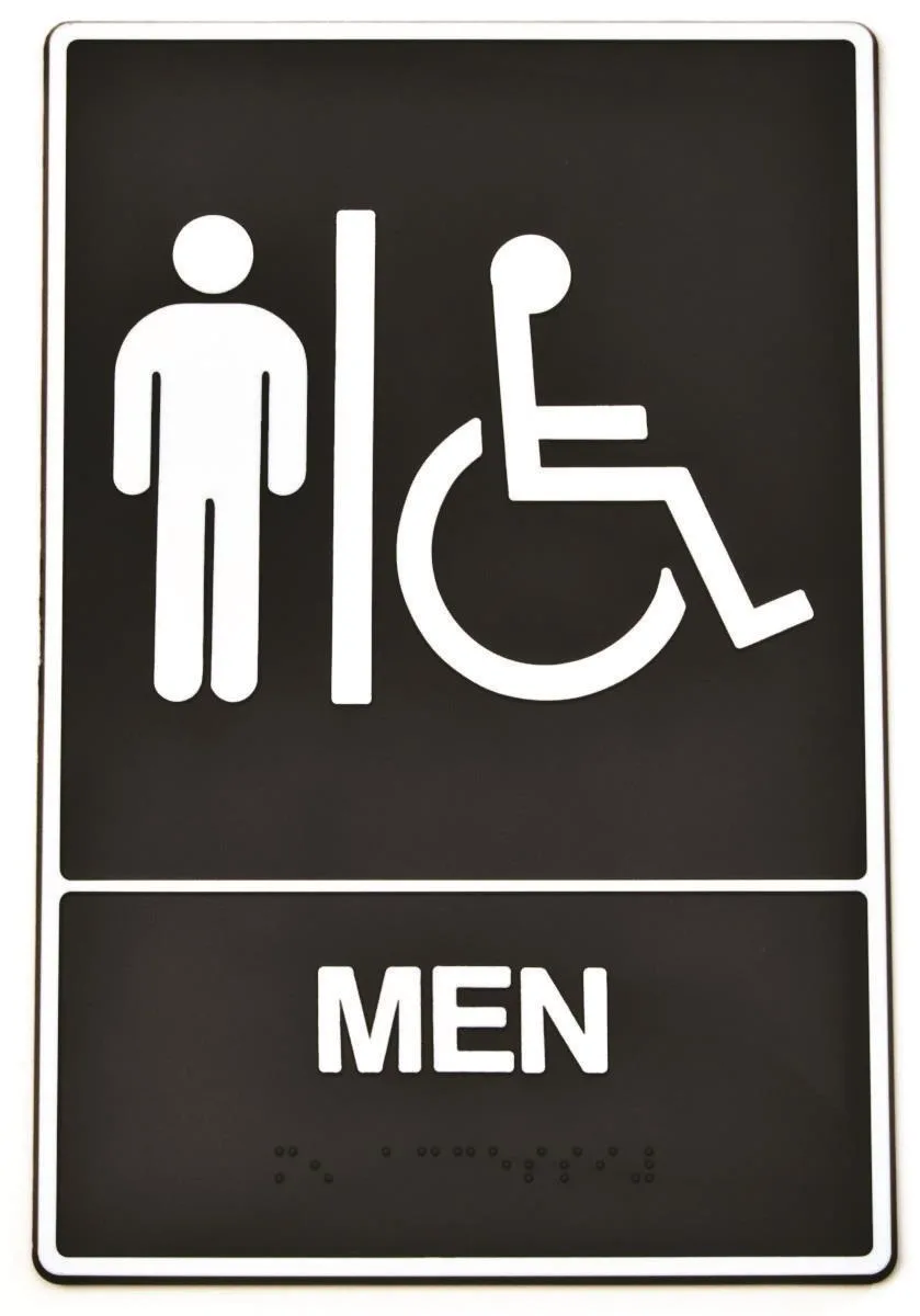 HY-KO HY-KO DB-1 Braille Men Restroom Sign Pack of 3 — product photo