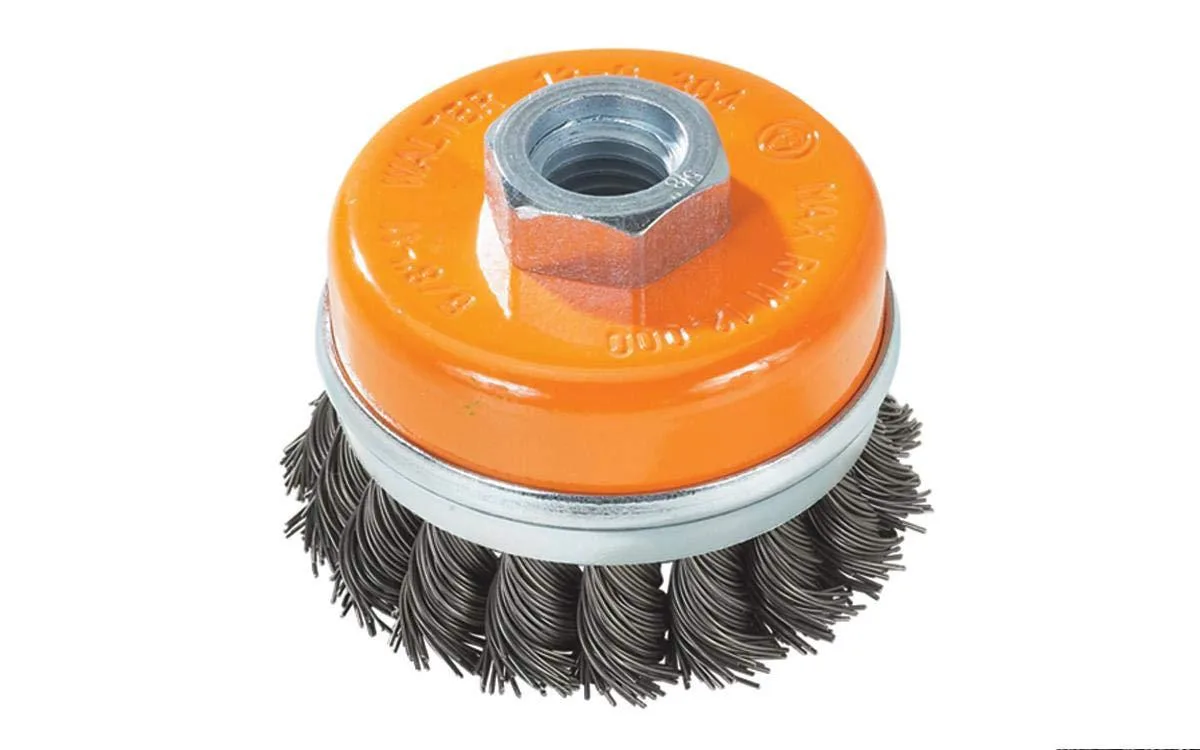 Walter 4 inch knot twisted wire cup brush carbon steel