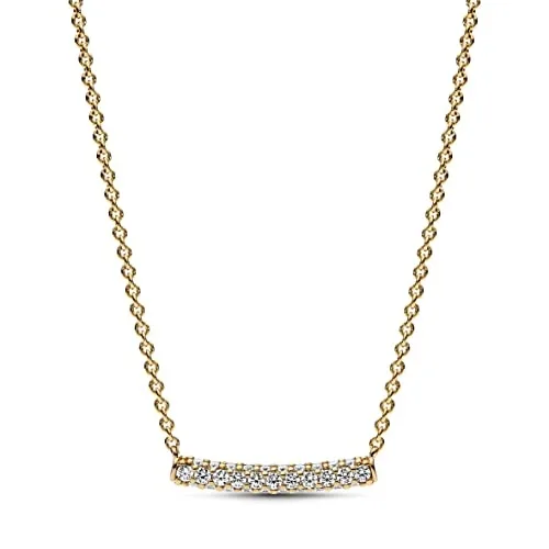 PANDORA PANDORA Timeless Pave Single-row Bar Collier Necklace 14k gold-plated — product photo