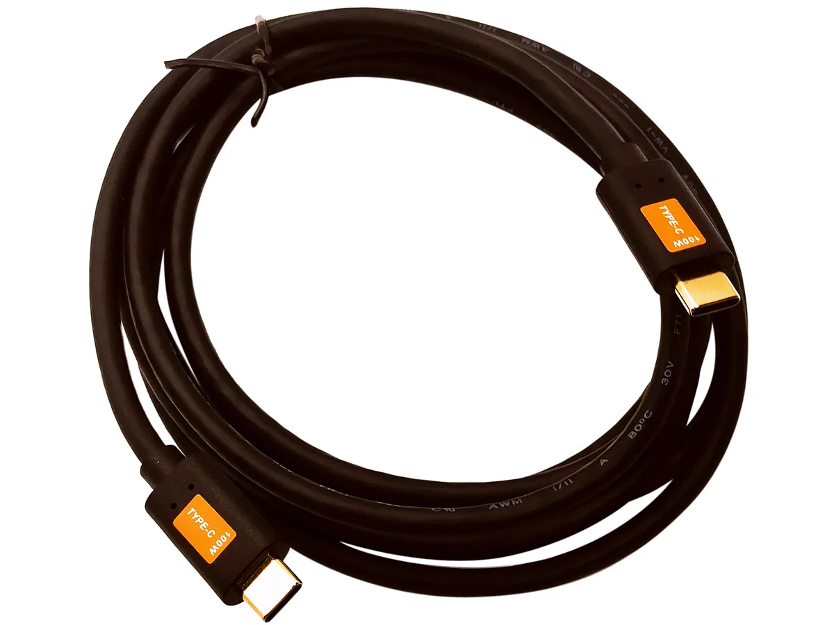 Nippon Labs Nippon Labs 20USBCGEN2-6MM-G 6ft USB 3.1 Gen 2 USB-C male to male cable 10Gbps 100W E-Marker black — product photo
