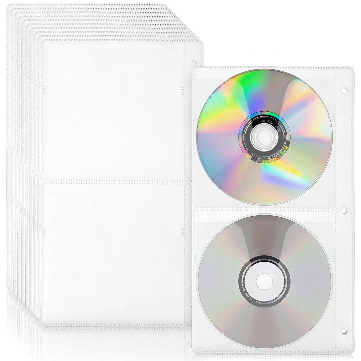  Leooomap 5377LRNP8657 DVD Poly Sleeves 100 Pages 400 Discs White — product photo