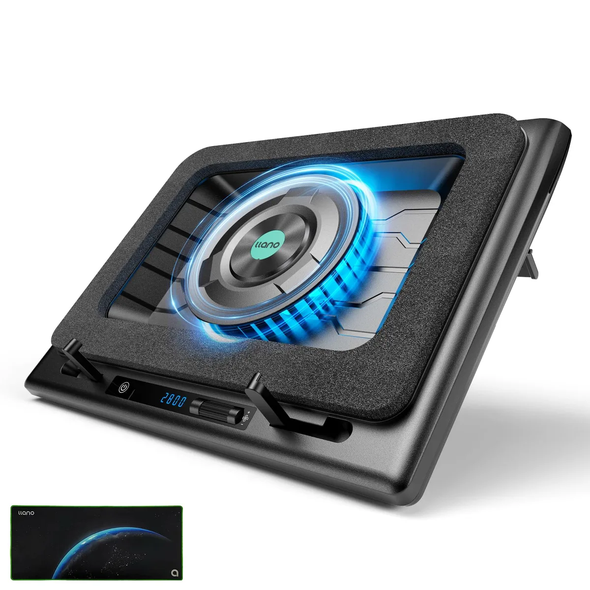 ENHANCE V12 Laptop Cooling Pad 5.5in Fan 15-21in RGB — product photo