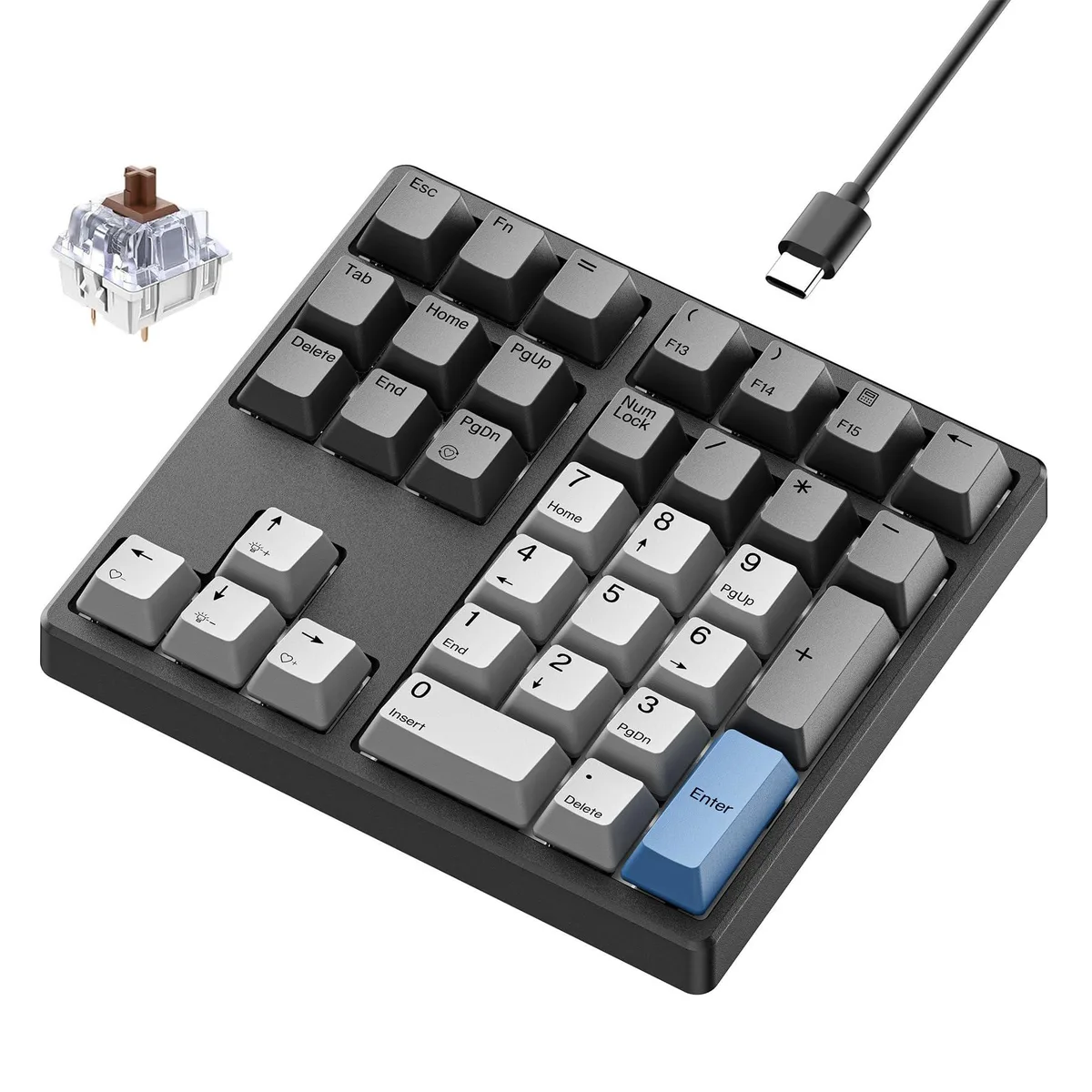  Redragon KN34 Mechanical Number Pad 34 Keys Hot-Swappable Brown Switch — product photo