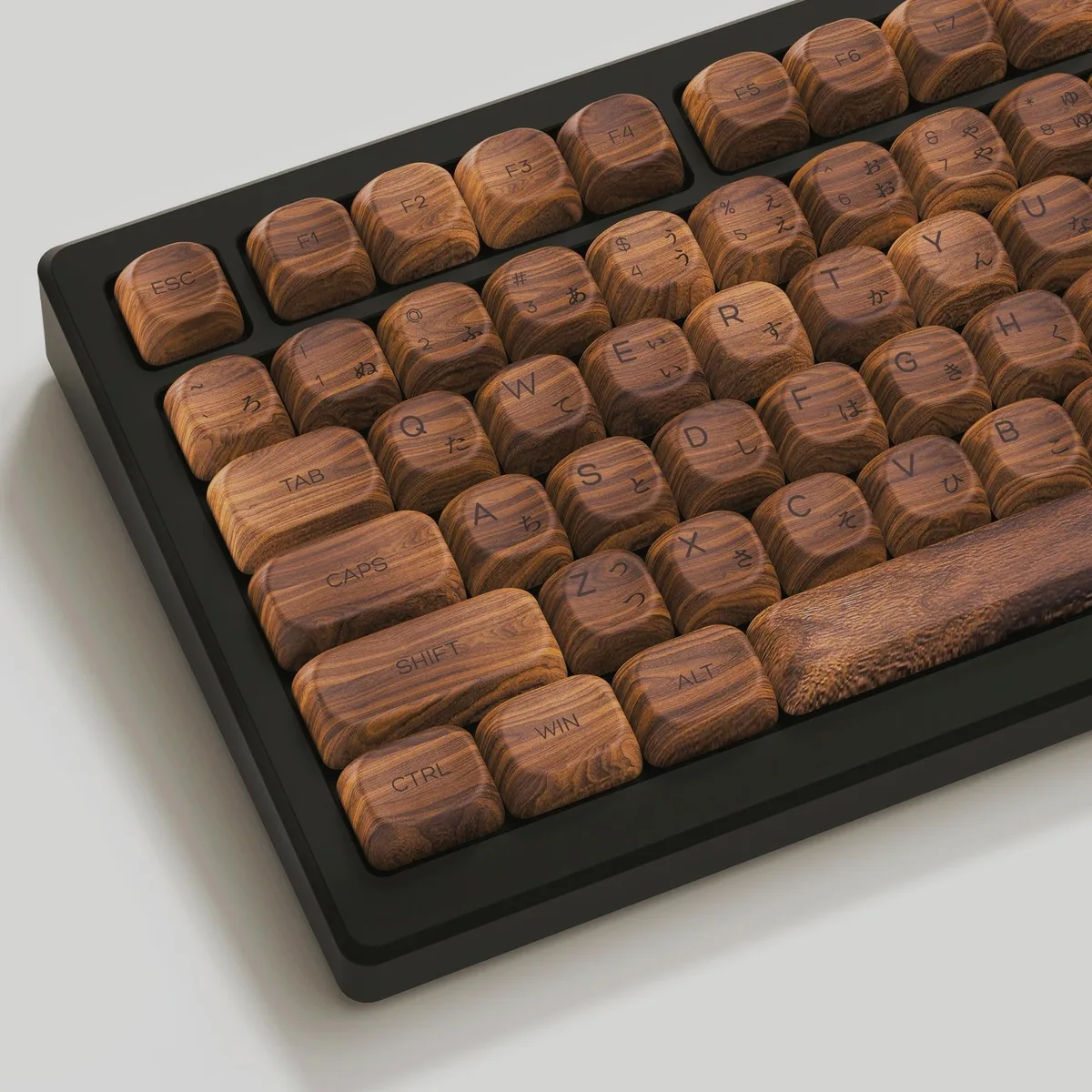 Womier Retro Walnut MOA PBT keycap set brown 72 keys
