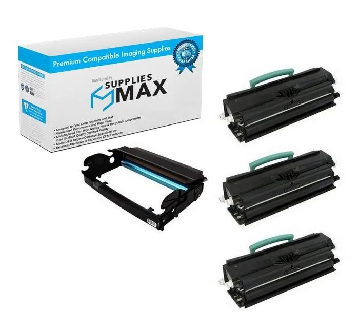 Boxed set with one drum unit and three black toner cartridges