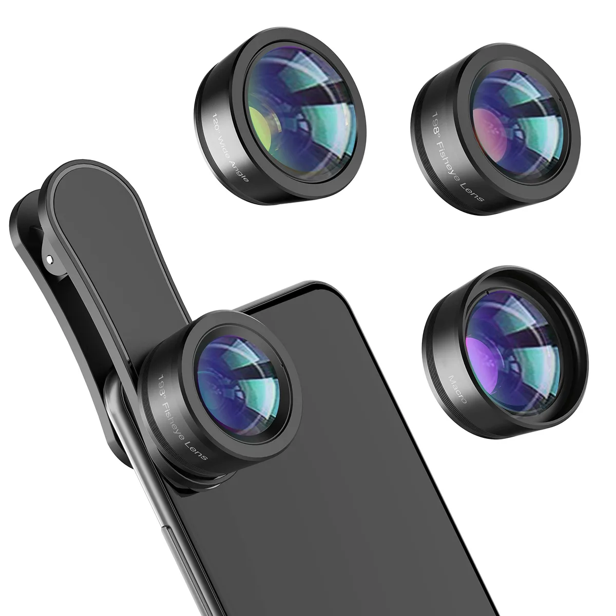  Vivitar 5647442445 3-in-1 Phone Lens Kit 120° Wide 198° Fisheye Macro — product photo