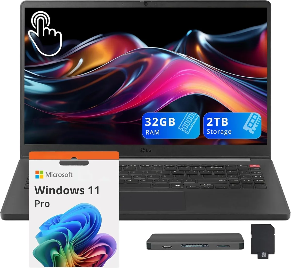 LG Electronics LG Gram Book 15.6" Touch Core Ultra 7 255U 32GB 1TB+Dock Win 11 Pro Black — product photo