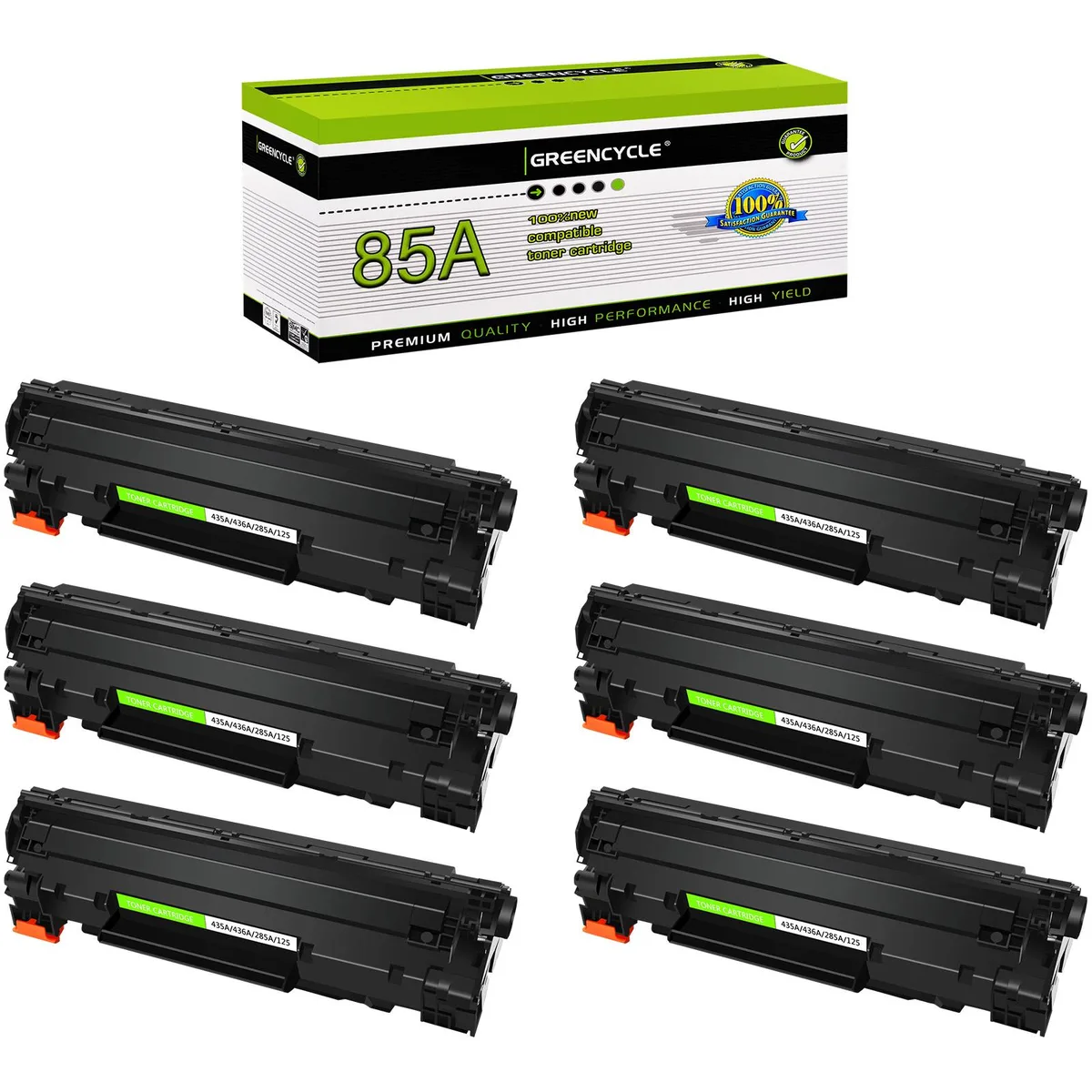 GREENCYCLE GREENCYCLE CE285A 6-pack black toner cartridge — product photo