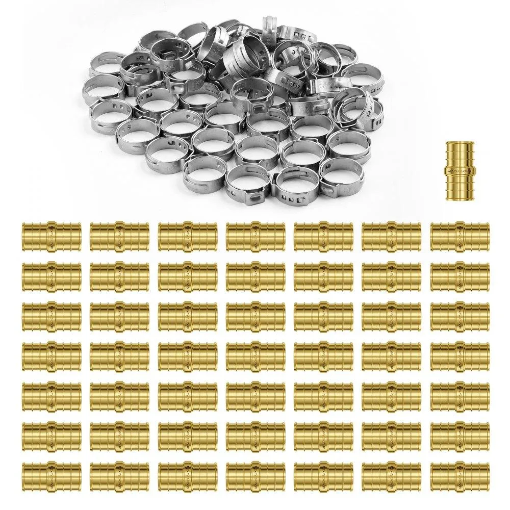 VEVOR VEVOR Brass Pipe Fittings 3/4" 50PCS Clamp Straight Couplings — product photo