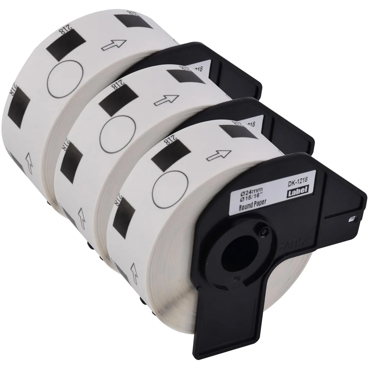 GREENCYCLE GREENCYCLE DK-1218 24mm Round Labels 3 Rolls 1000 Labels — product photo