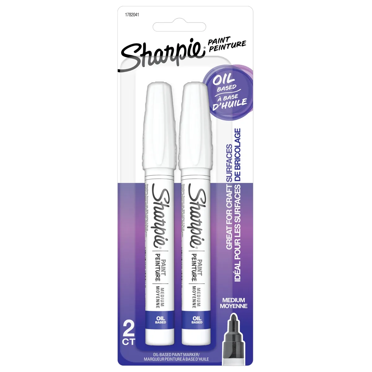  Sharpie Oil-Based Paint Markers Medium Point White 2 Count — product photo