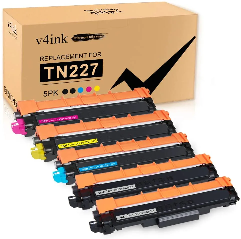 V4ink V4ink TN223 TN227 5 Pack Toner Cartridges (2 Black, Cyan, Magenta, Yellow) — product photo