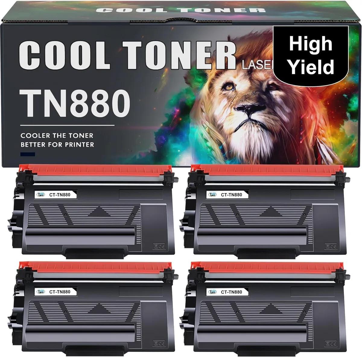 V4ink V4ink TN880 Super High Yield Black Toner Cartridge 4 Pack — product photo