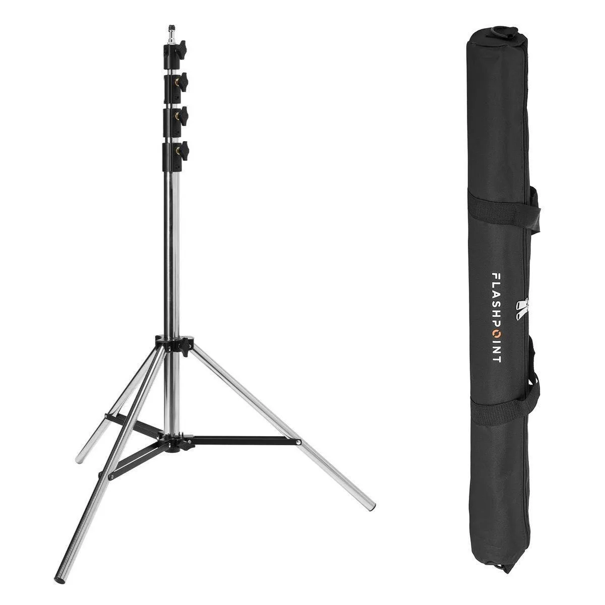 Flashpoint Brand Flashpoint Brand Pro Heavy-Duty Air-Cushioned Light Stand Chrome 13 ft 25 lbs — product photo