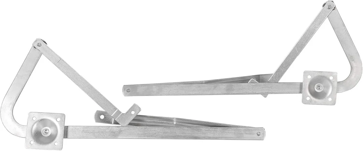 Pair of zinc hinge arms for attic ladder, 30 inches long