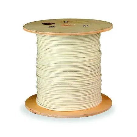 Natural brown plenum RG-6/U coaxial cable on reel