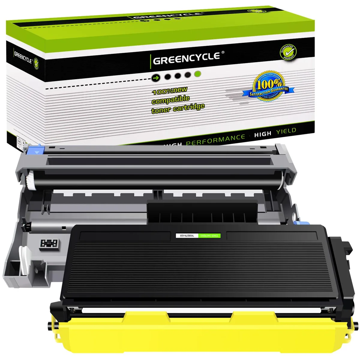 GREENCYCLE GREENCYCLE TN580 DR520 toner cartridge and drum unit combo set — product photo