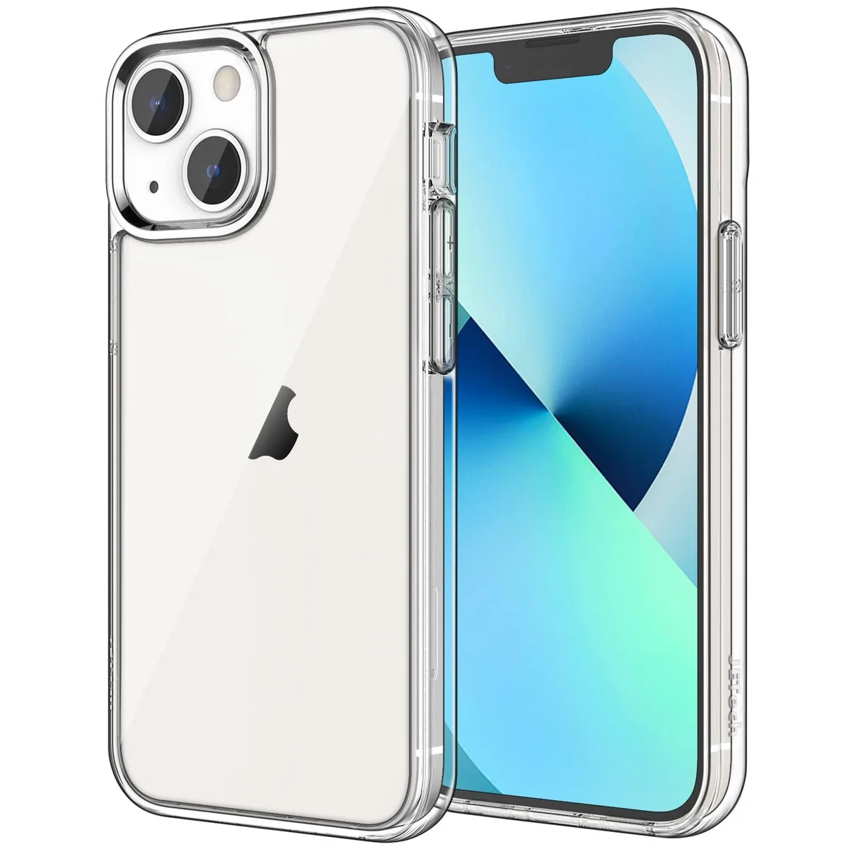 Transparent slim phone case with clear back and flexible bumper edges