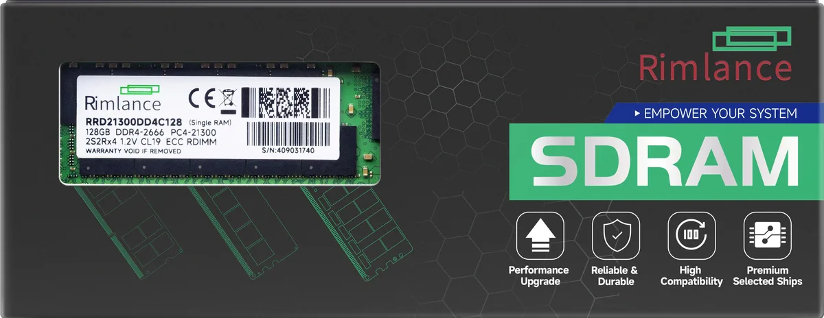 RIMLANCE RIMLANCE 128GB DDR4 2666MHz ECC Registered RDIMM 1.2V 288-Pin — product photo