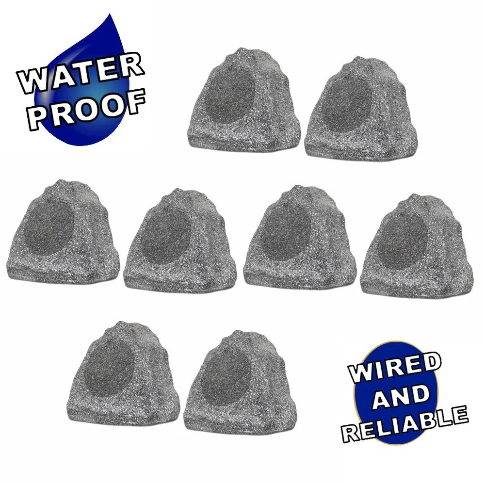 Goldwood Sound, Inc. Goldwood Sound, Inc. Theater Solutions R6G Granite Grey 6.5" Outdoor Rock Speaker 8-Pack — product photo