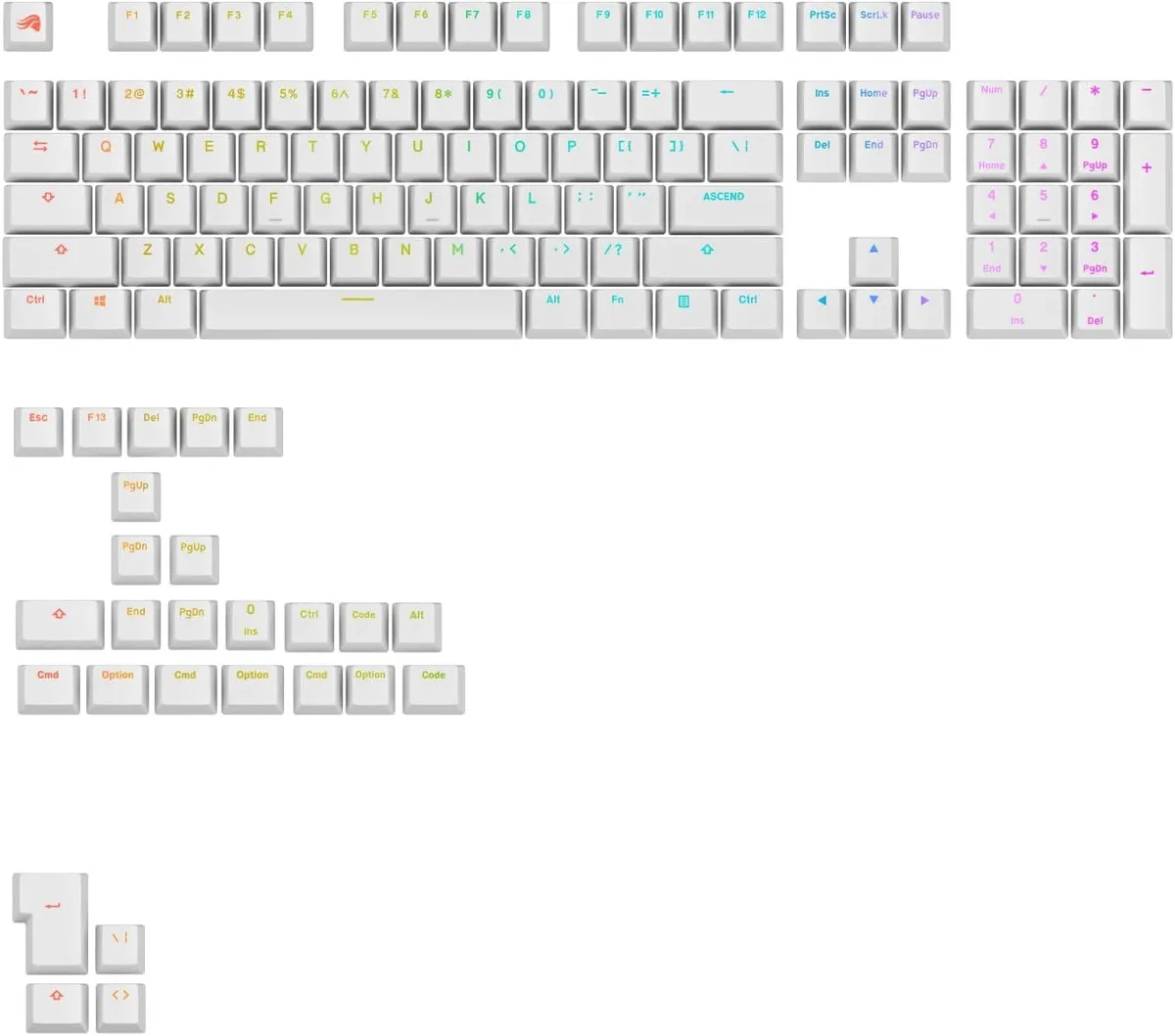 usbroway usbroway GPBT Backlit Keycaps White 75% Gaming Keyboard — product photo