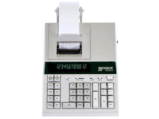 Monroe Systems for Business Monroe 2020PlusX Ivory 12-Digit Medium-Duty Printing Calculator educational supply — product photo
