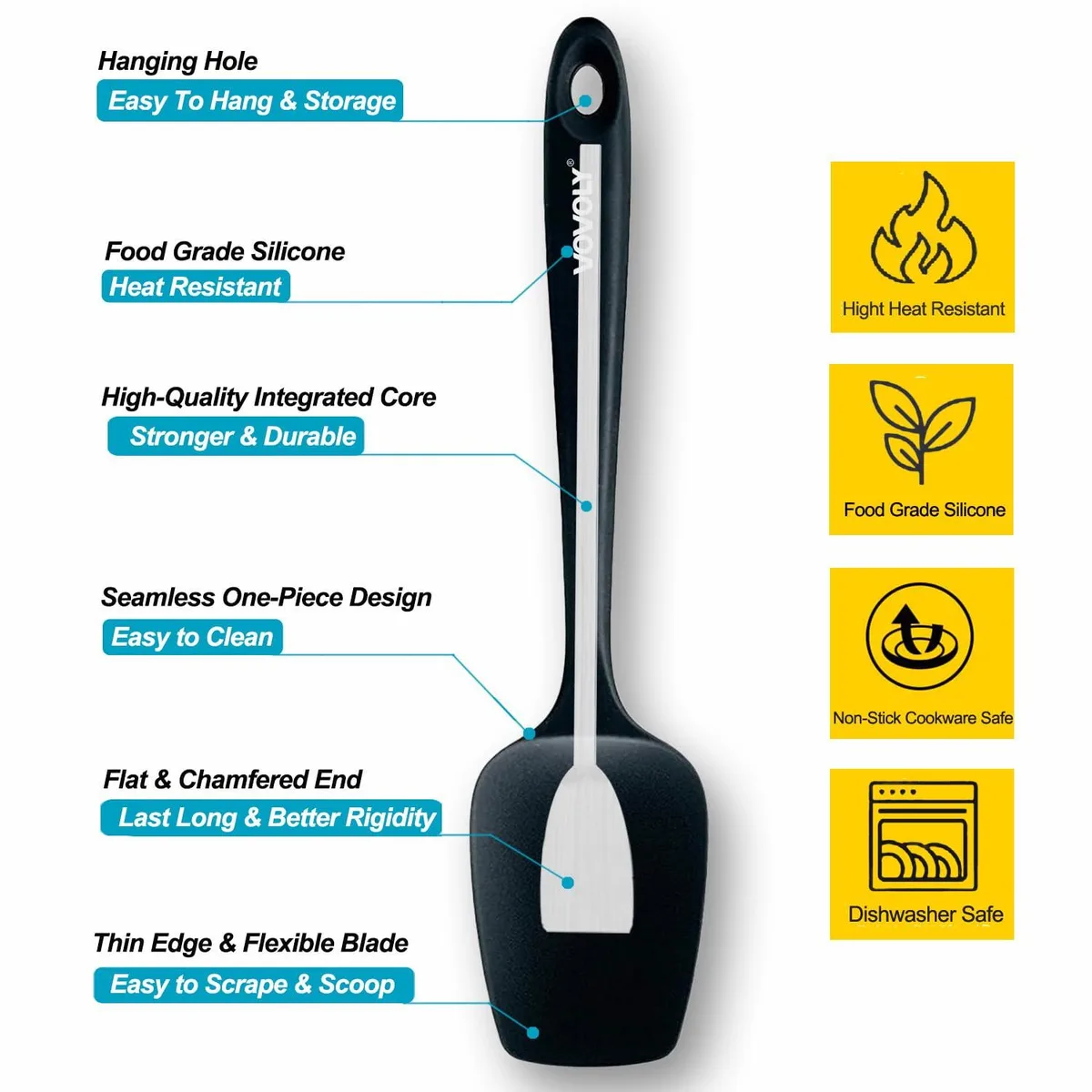  Vovoly SP2207 3-pack silicone cooking utensils 11.42 in — product photo