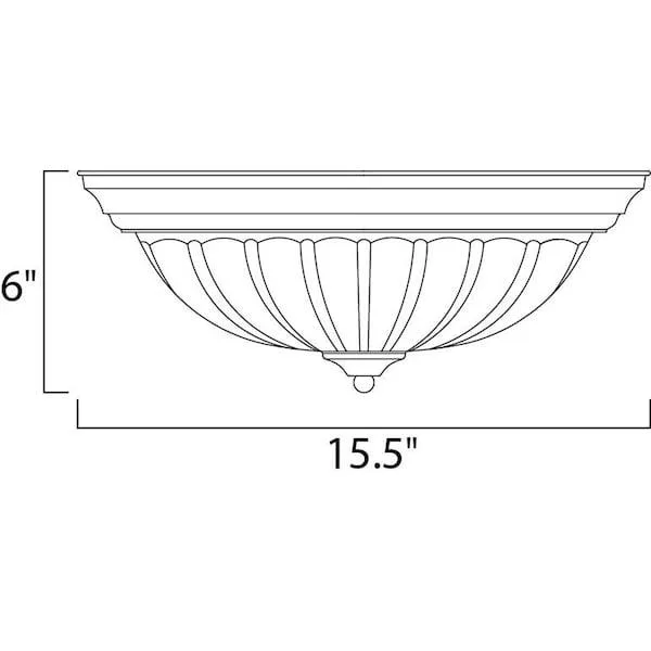 Three-light flush mount ceiling fixture in black finish