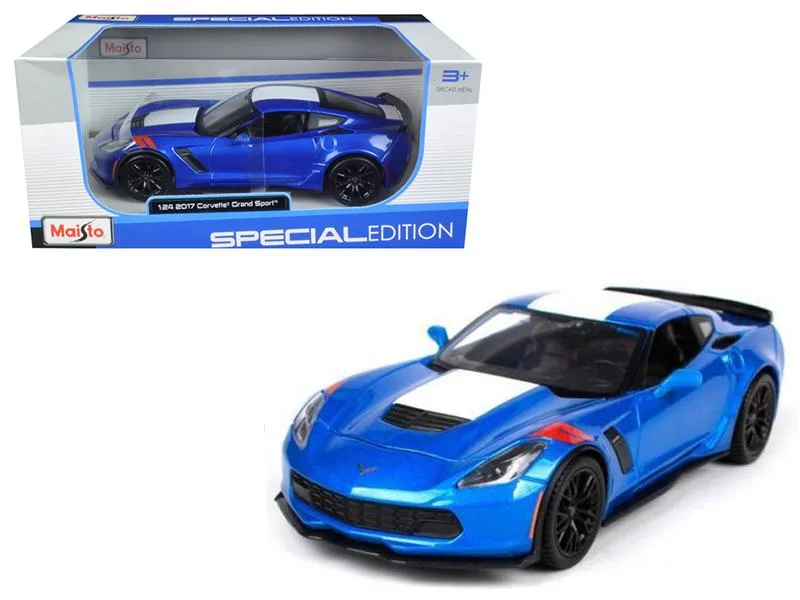 Maisto Maisto 2017 Chevrolet Corvette Grand Sport Blue Metallic 1/24 Diecast Vehicle — product photo
