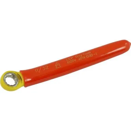 Gray Tools 159B-I insulated combination wrench 11/32 inch 12 point orange yellow insulation 1000V tested ASTM F1505