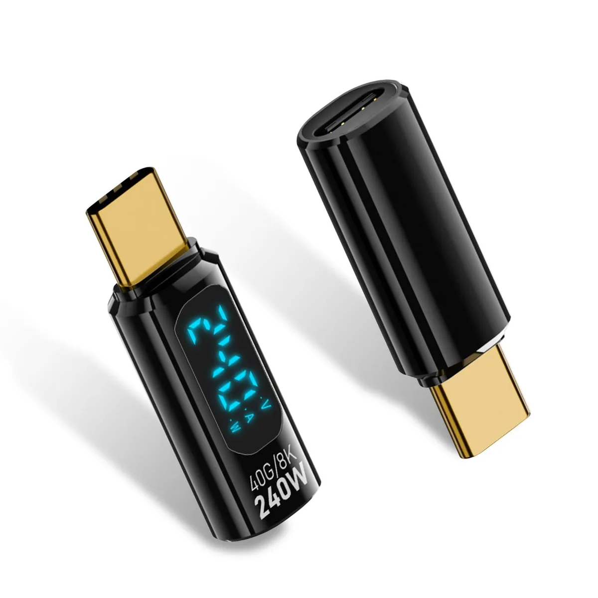 BUCIER BUCIER USB C Adapter LED Display 240W 40Gbps Black 2Pack — product photo