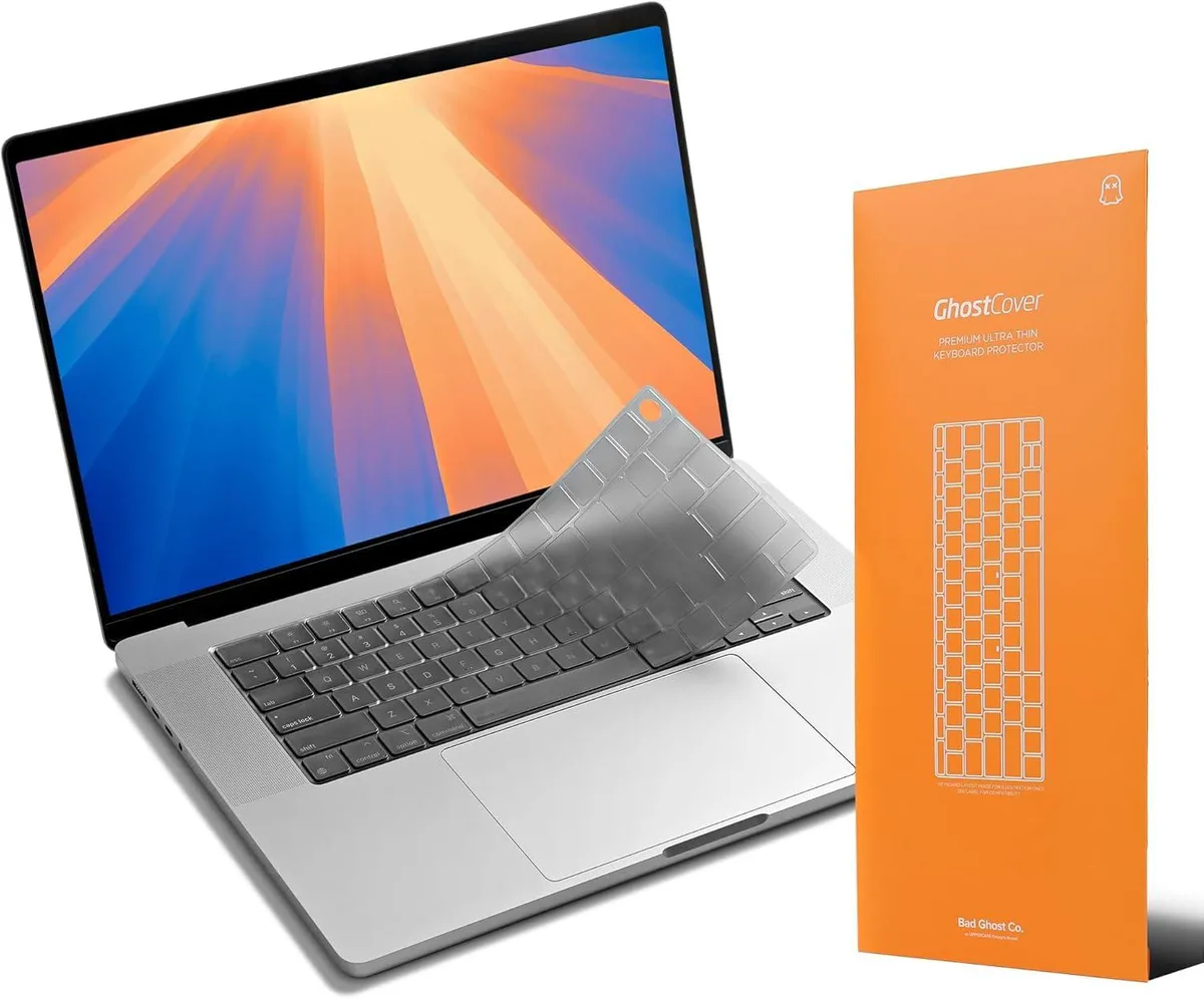  GhostCover FlexType Keyboard Protector MacBook Pro 14/16 Air 13/15 US Tinted Translucent — product photo
