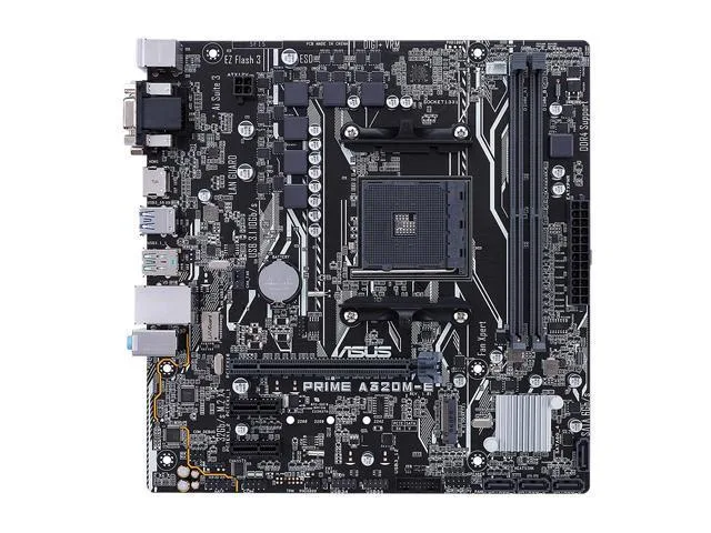 Green micro-ATX board with AM4 socket, two DDR4 slots, one PCIe x16, two PCIe x1, four SATA ports, one M.2 slot, HDMI DVI D-Sub video