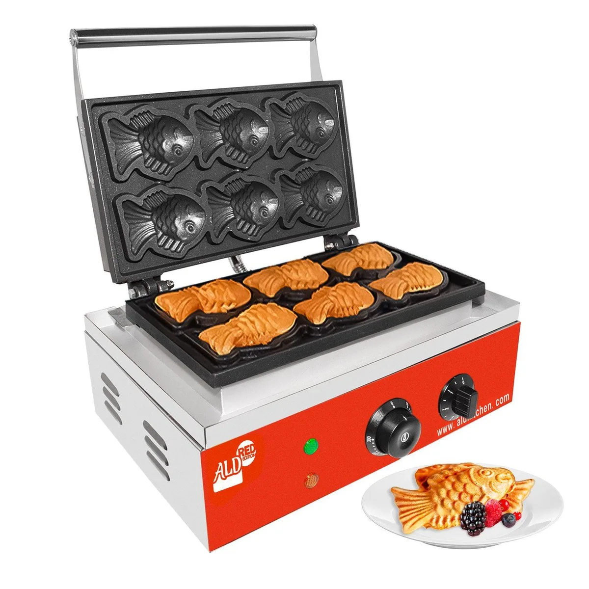 ALDKitchen ALDKitchen AR-226 Taiyaki Waffle Maker 6 Waffles Stainless Steel 110V — product photo