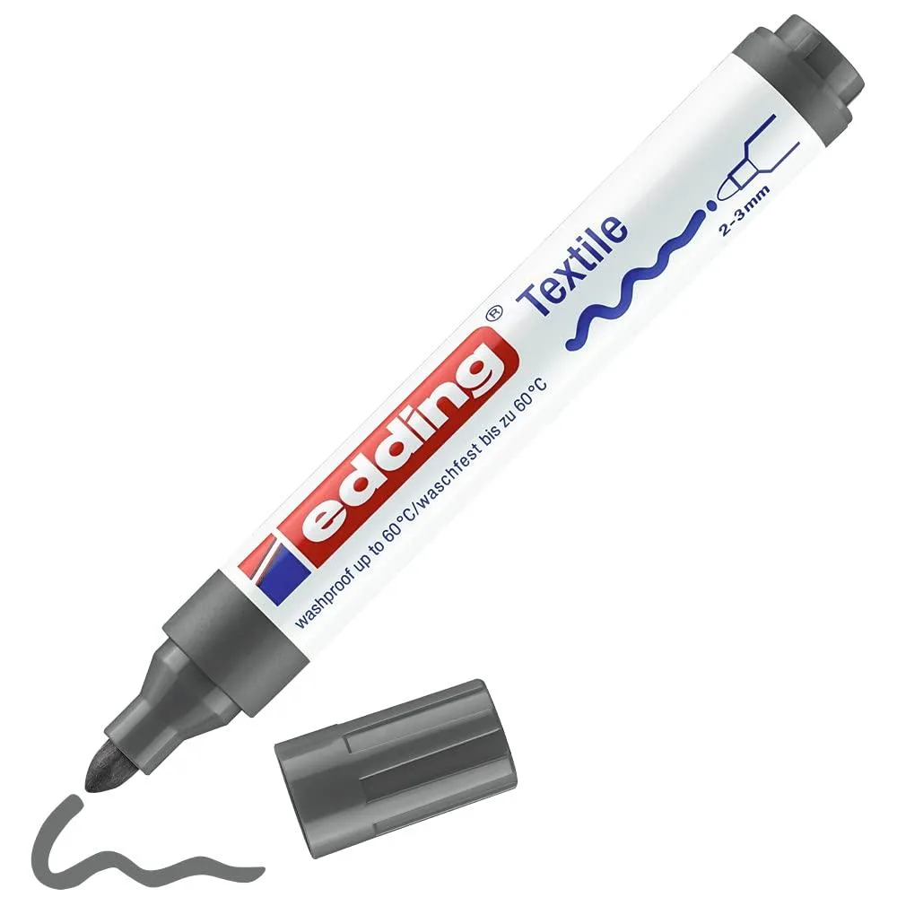  edding 4500 Textile Marker Grey 1 Pen Round Nib 2-3 mm — product photo