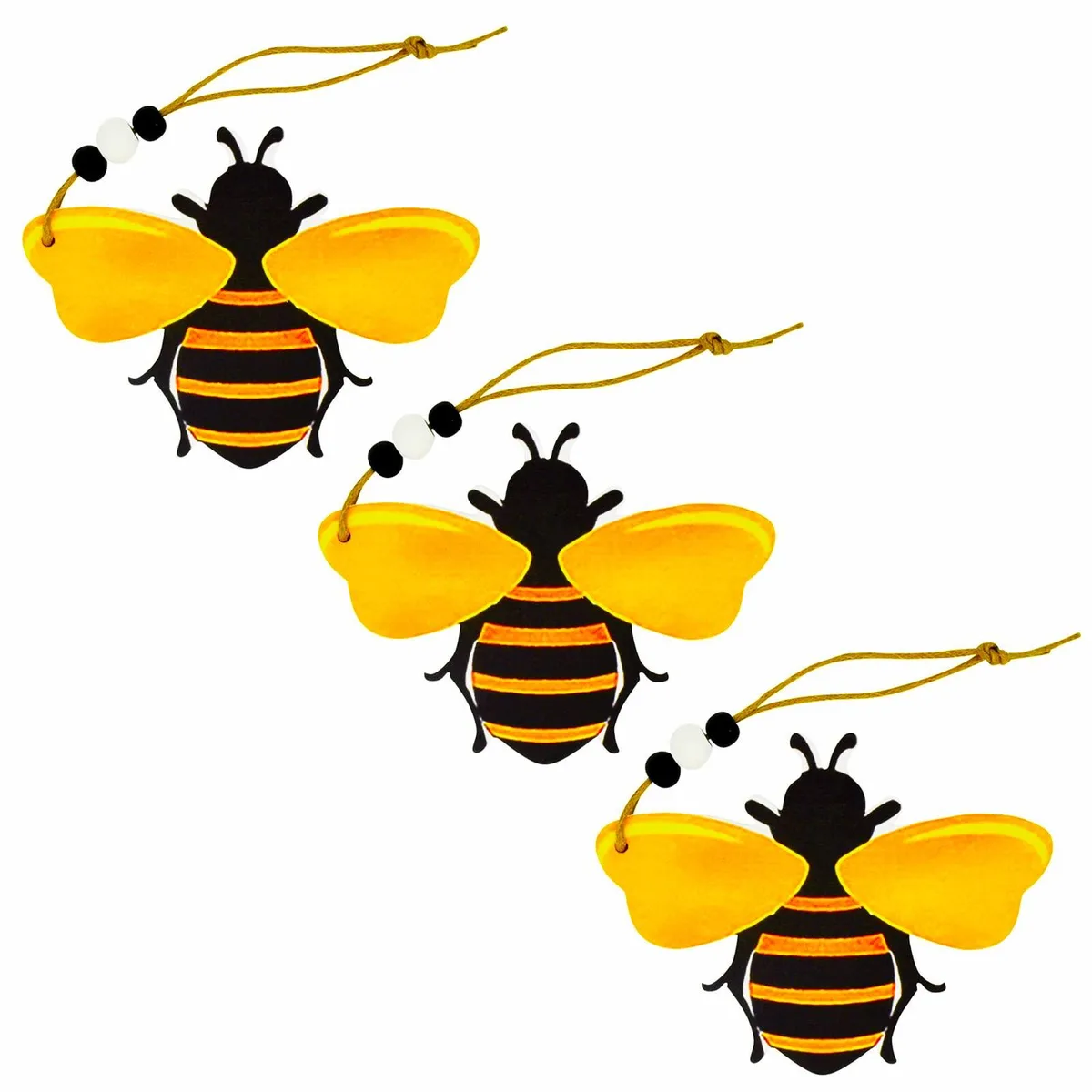  Cricut 3 Pack Wooden Bee Ornaments 4" x 3.2" Fuchsia — product photo