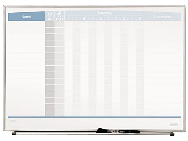 Quartet Quartet 33704 Magnetic Employee Tracking Board 23 x 16 Tracks 15 — photo du produit