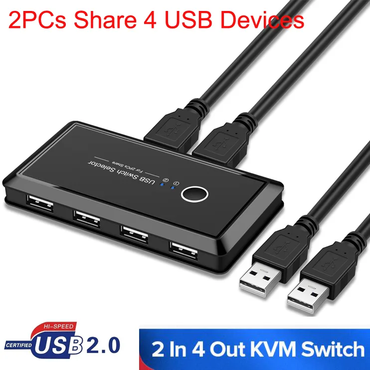 LUOM LUOM E-yield T05 4 Port USB 2.0 KVM Switch 2 PC — product photo