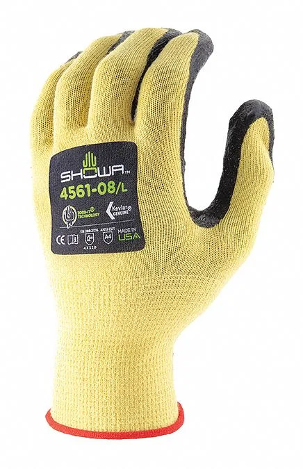 Showa Best Glove Showa Best Glove 4561 Cut Resistant Gloves Black Yellow 15 Gauge personal protective equipment — product photo