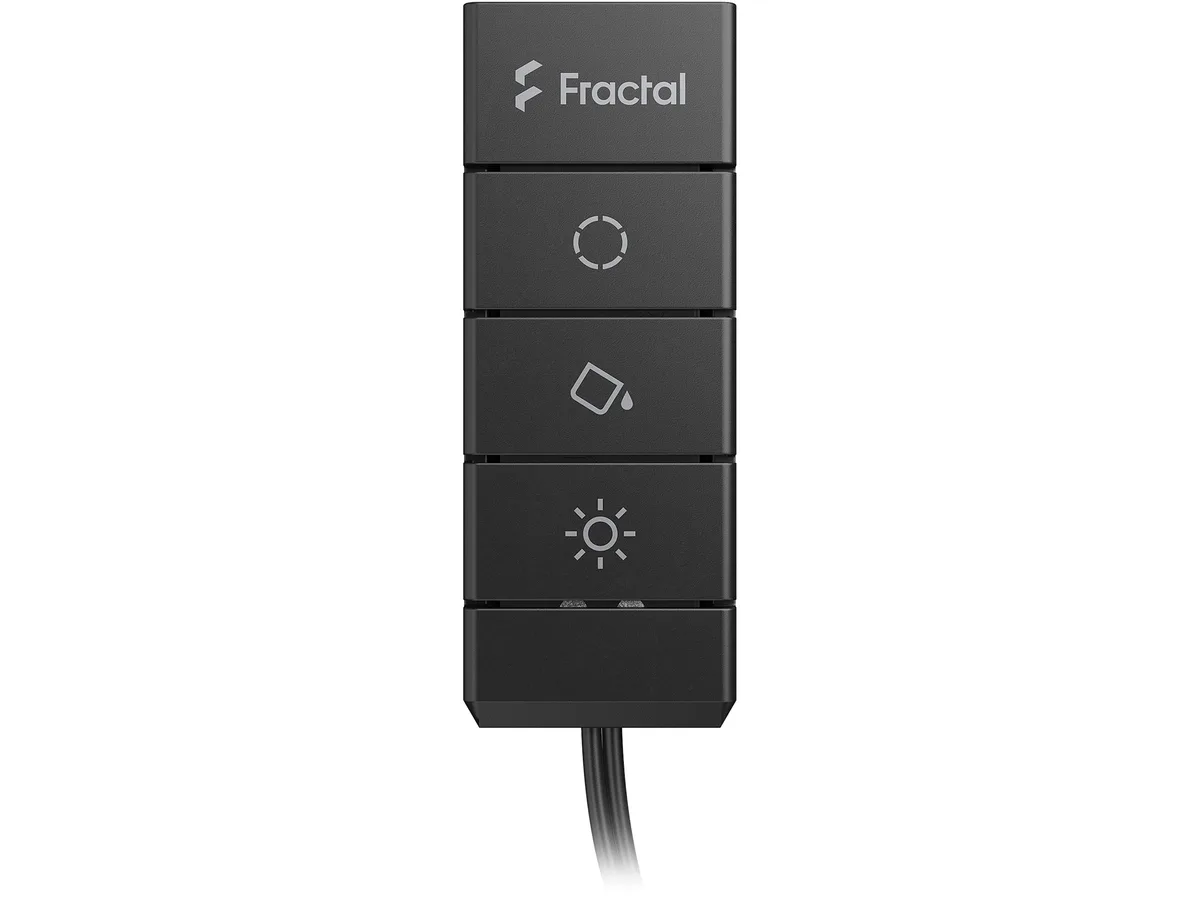 Small rectangular black controller with buttons and ARGB connectors