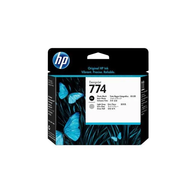 HP 774 DesignJet printhead in photo black and light gray, new condition