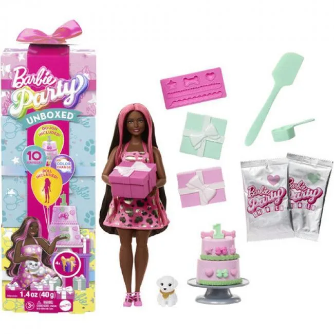 Barbie Barbie JFG71 Party Unboxed Doll &amp; Accessories Shimmerin' Hearts Set — product photo